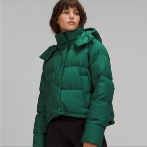 Lululemon Wunder Puff Cropped Jacket Everglade Green